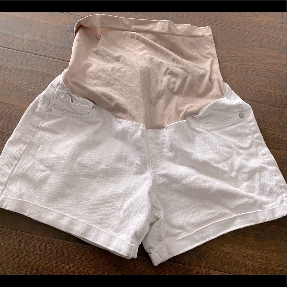 Indigo Blue  white maternity shorts